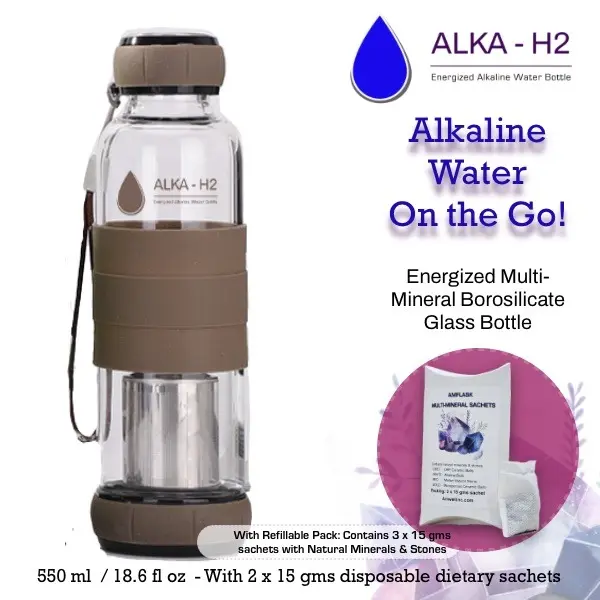ALKA H2: Energized Multi-Mineral Borosilicate Glass Bottle 