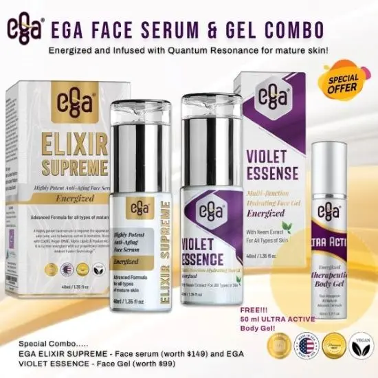 EGA Face Serum & Gel Combo Promo with FREE ULTRA ACTIVE - Therapeutic Body Gel